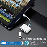 Lector de Tarjetas USB C 3 en 1, Adaptador OTG para Tarjetas de Memoria SD y TF, Teléfono Móvil, Laptop, Cámara, Puerto de Carga Tipo C