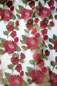 Großhandel Hohe Qualität Beige + Rot + Armee Grün Mode Kleid stickerei Französisch spitze stoff - Product Image 2