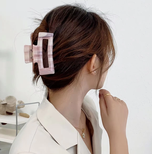 Grandes pinces à cheveux carrées en acétate, pinces à cheveux requin, 10 pinces vintage découpées élégantes pour filles, pinces à cheveux rayées pour femmes - Product Image 6