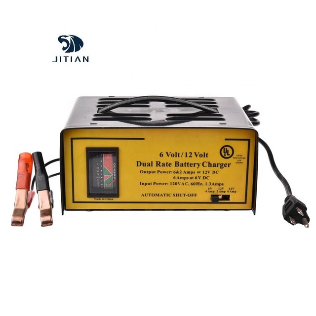 Intelligent 12V/6V Switchable Plug-In Smart Car Battery Charger for Lead Acid Batteries 110V/220V Input 2A/6A Current 1 Year