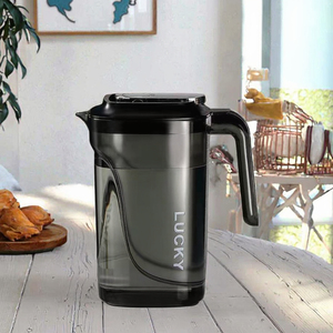 <span class=keywords><strong>Bouteille</strong></span> d'eau carrée en plastique de grande capacité 2,2 L avec poignée, pour camping, cuisine, salon, chambre, théière à fruits, usage domestique, avec couvercle - Product Image 3