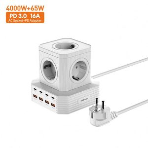 Offre Spéciale quatre extension USB GaN Station de charge Protection contre les surtensions USB type-c chargeur tour multiprise prise prise ue prise de courant - Product Image 1