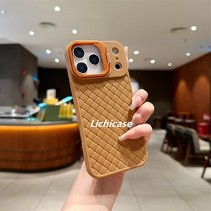 Lichicase, funda protectora de cámara con soporte de lente de textura tejida de lujo para Oppo Reno 14 14F 14 Pro - Product Image 4