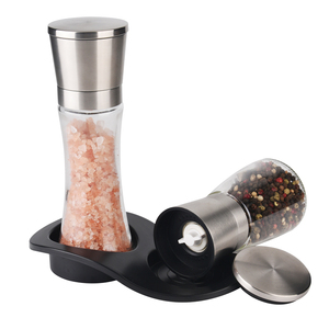 Gadgets <span class=keywords><strong>de</strong></span> cuisine <span class=keywords><strong>de</strong></span> haute qualité 304 <span class=keywords><strong>menu</strong></span> en acier inoxydable <span class=keywords><strong>de</strong></span> qualité supérieure 170mlx2 ensemble double <span class=keywords><strong>moulin</strong></span> à sel et poivre avec base en plastique - Product Image 6