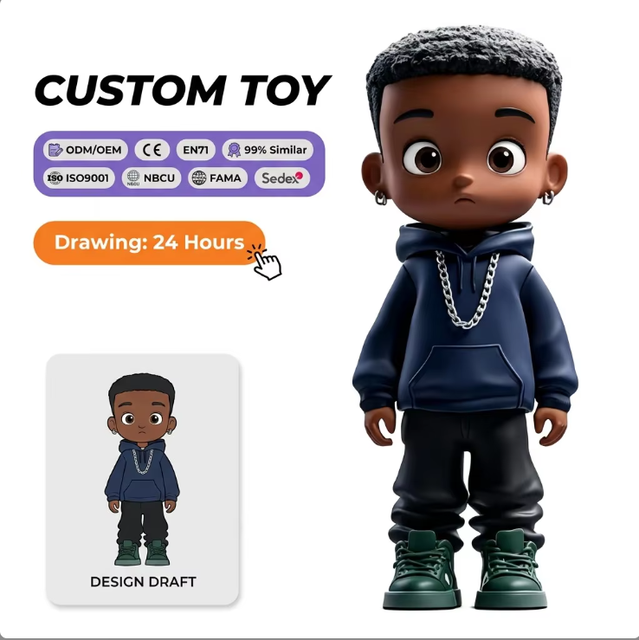 Custom Action Figure 3D Printed Vinyl Hip Hop Style Designer Collectible Toy ODM OEM 99% Similar Free Design Service