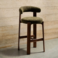 Meubles de salle à manger de style vintage français, couleur personnalisable, tabouret de bar en bois massif, chaise haute avec dossier pour bar à domicile