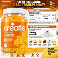 Gummies de créatine monohydrate à marque privée OEM pour adultes, 60 unités, soutien à la force musculaire et à l'énergie pendant l'entraînement, GMP HALAL HACCP