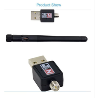 Tarjeta de Red Inalámbrica USB de 300Mbps con Antena Externa, Transmisor y Receptor de 5DB Wi-Fi para Laptop, Adaptador Inalámbrico en Stock