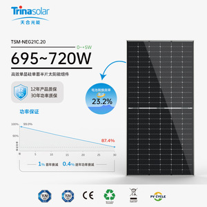 Panel Solar Trian de 715W, Silicio Monocristalino de 182mm x 182mm, Uso Industrial y Comercial - Product Image 3
