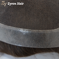 Perruque Homme Qualité Salon Australien en PU avec Fermeture en Dentelle, Cheveux Indiens Bruts, Toupet Homme AUS en Cheveux Humains