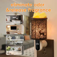 Lampe chauffe-cire électrique 2-en-1 style Élan Flamboyant, diffuseur d'arômes et brûleur d'huiles essentielles, veilleuse, à brancher, pour la maison