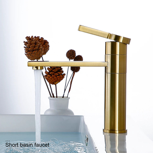 Grifo de Lavabo de Latón con Sensor Sin Contacto, Rotación de 360 Grados, Válvula de Cerámica, Acabado Dorado Cepillado, Grifo con Medidor de Agua para Gimnasio - Product Image 3