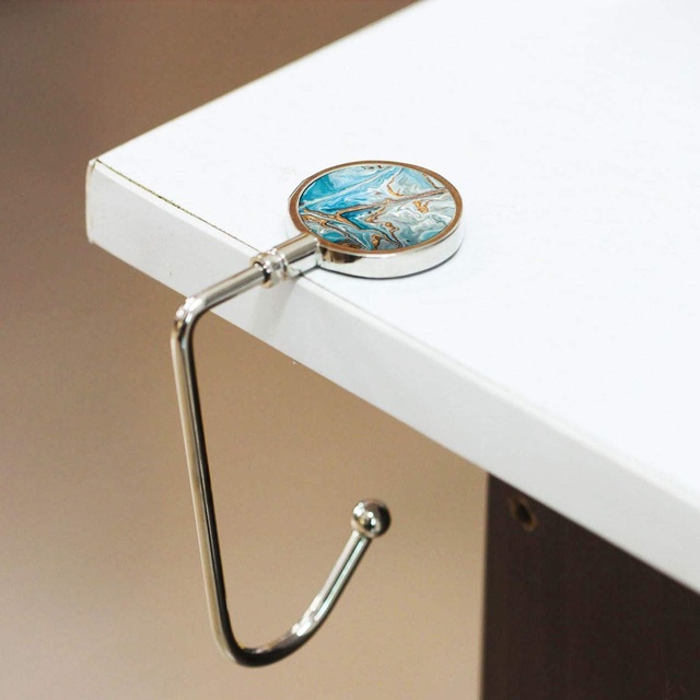Custom Patterned Silver Table Purse Hook J-Hanger Premium Zinc Alloy for Bars & Personalized Style