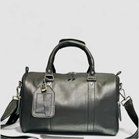Sac de voyage en cuir véritable, durable, de haute qualité, élégant, pour homme, week-end, nuit, gym, fermeture éclair, uni, vintage, réglable