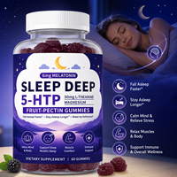 Gummies de Sommeil OEM Marque Privée à la Mélatonine 6mg, 5-HTP, L-Théanine et Magnésium, 60 unités, Pectine de Fruits, Soutien Nuit Profonde et Réparatrice