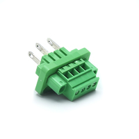 4 polos de contacto 3,81mm paso a través del bloque de terminales de pared enchufe tipo pcb montado en la pared enchufe y enchufe