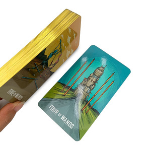 Naipes de <span class=keywords><strong>Tarot</strong></span> Premium personalizados, bordes estampados dorados, barniz de alto brillo, impresión <span class=keywords><strong>HD</strong></span> vibrante, colección de arte exquisita - Product Image 3