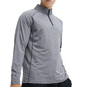 Camiseta Deportiva de Manga Larga para Hombre, Transpirable, Sin Costuras, con Cierre de Media Cremallera, de Spandex/Nylon, de Secado Rápido, para Gimnasio, Entrenamiento, Running - Product Image 3