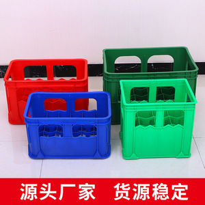 Plastic Beer <b>Crate</b> 505x350x320mm <b>Stackable</b> HDPE Injection Molding Green For Beverage Storage - Product Image 2