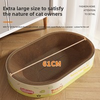 Griffoir pour chat en carton ondulé monobloc, extra large, à bords larges, anti-rayures, thème Halloween et Noël