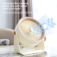 Ventilateur de bureau portable USB rechargeable, mini ventilateur à main, grand débit d'air, direction du vent réglable à 360 degrés, longue durée de vie de la batterie, ABS