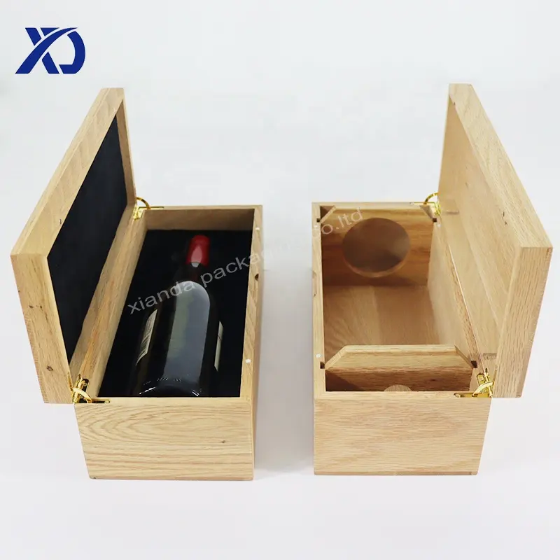 กล่องไม้ใส่ไวน์ขวดเดียวกล่องไม้ใส่ไวน์กล่องของขวัญทรงสี่เหลี่ยม