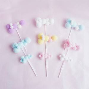 10 Piezas de Decoración de Pastel de Nubes de Algodón Suave y Coloridas, Adorno de Pastel de Nubes Blancas Tridimensionales para Decoración de Pasteles de Cumpleaños - Product Image 2