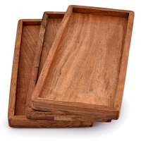 Plateau en bois d'acacia poli écologique au design contemporain pour la maison, les restaurants, les cuisines, les fêtes, les mariages, les cadeaux