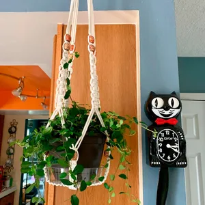 Appendiabiti per piante Macrame cesto per fioriera da parete per interni supporto per vaso da fiori decorativo 5 ganci appendiabiti per piante Macrame