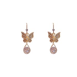 Boucles d'oreilles pendantes en cristal papillon pour femme, tendance 2022, en cuivre et zircon, pour filles - Product Image 6