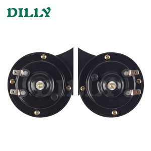 Clacson Auto 12V 24V Set Clacson a Tono Alto e Basso Universale Modificato per Moto, Camion, Treno, Autobus, Barca, Clacson a Chiocciola Nero a Bocca Quadrata - Product Image 3