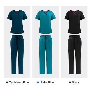 Traje de enfermera quirúrgica con estampado OEM de colores de hospitales, uniforme de fregado, conjuntos Unisex sueltos transpirables para salones de belleza, nuevo estilo - Product Image 5