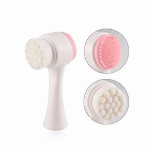 Venta caliente 2 en 1 de silicona de doble cara cepillo exfoliante Facial Spa aplicable limpiador de poros faciales exfoliante y cepillo de masaje - Product Image 1