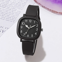 Jam Tangan Kuarsa Wanita Tali Silikon Modis Set Jam Tangan Dial Arab Kasual untuk Anak Perempuan Jam Reloj Hombre