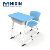 Ensemble bureau et chaise d'étude ergonomique pour étudiants, structure en métal en forme de C, table et chaise de classe en MDF, hauteur réglable