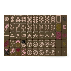 Set Mahjong Americano Personalizzato di Lusso in Acrilico a Strato Singolo, con Tessere Incise Wild Mare, Rose del Deserto/Verde Heritage, Nuovo Set da Viaggio - Product Image 2