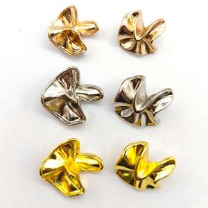 Bottoni Premium in Lega di Zinco a Forma di Fiore, Bottoni Metallici Plissettati per Abiti e Cappotti, Design Popolare - Product Image 3