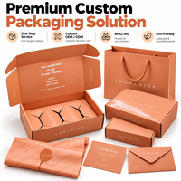 Boîte à courrier personnalisée avec insert en papier à 3 positions et logo en relief, boîte cadeau orange pour les produits de beauté, les soins de la peau et l'emballage d'abonnements