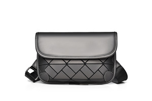 Diamond Pattern Pu Leather Rhombus Men's Mini Shoulder Crossbody Sling Bag for Men Small Messenger Satchel Bag with <b>Strap</b> - Product Image 3