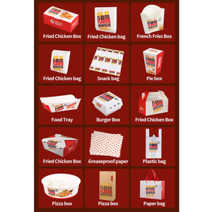 Scatola per Pollo Fritto Personalizzata, Contenitore per Hamburger da Asporto, Scatola <span class=keywords><strong>di</strong></span> Carta Portatile per Servizio Alimentare e Ristoranti - Product Image 5