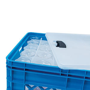 Gläserkasten Mit Deckel, 30 Fächer, LxBxH 500x400x260 Mm, Blau - Product Image 4