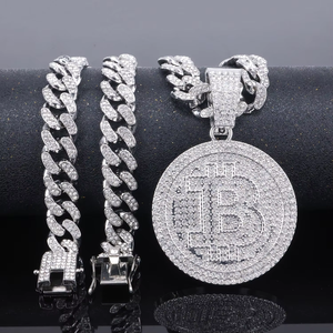 European American Style Hip-Hop Accessories B Letter Large Full Pendant Men's Punk Style <b>Cuban</b> <b>Chain</b> Necklace - Product Image 4