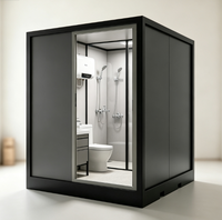 Salle de bain modulaire préfabriquée intégrée en acier préassemblé pour chantier de construction, camping