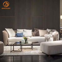 Italienisches Design Luxuriöses Modernes Samt-Leder Viersitzer-Sofa-Set für Apartment- und Hotel-Wohnzimmer Anpassbar