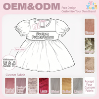 Robe d'été patriotique pour filles, motif gingham, manches bouffantes, broderie drapeau américain, pour tout-petits, robe personnalisée en coton pour enfants