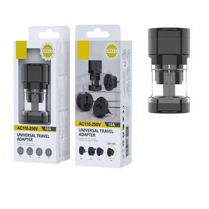 Adattatore di corrente - internazionale, compatibile con US/EU/UK/AU, colore nero, funzioni da viaggio, design compatto e leggero. - Product Image 1