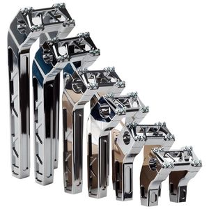 Riser Manubrio da 4" 6" 8" 10" 12" 14" con Piastra Superiore da 1" e Arretramento per Harley Softail Dyna Electra Glide Fatboy - Product Image 1