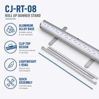 Support de bannière enroulable en aluminium 85x200cm, design à clipser, léger (1,95 kg) pour salons professionnels et expositions