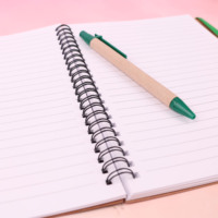 Cuaderno de Bambú Personalizado de Lujo con Espiral, Cuadernos de Papel Personalizables con Bolígrafo, Cubierta con Logotipo Impreso Personalizado