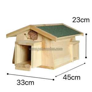 Protezione Anti-tempo in legno riccio casa gabbia riccio con 2 ingressi/protezione da gatti legno Logo personalizzato pasta di stampa - Product Image 3